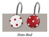Red Polka Dot Shower Curtain Rings/Hooks